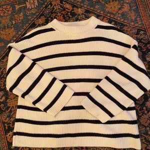H&M cotton black and white striped sweater